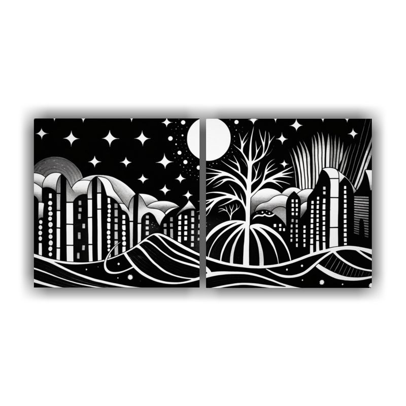 GENERICO - Pinturas Decorativas Minimalistas En Blanco Y Negro De Linog 160x80cm