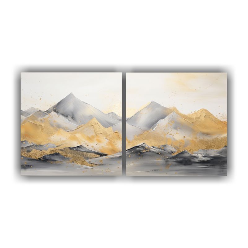 GENERICO - Cuadros Estilizados De Paisajes De Montaña Con Elegante Dec 160x80cm
