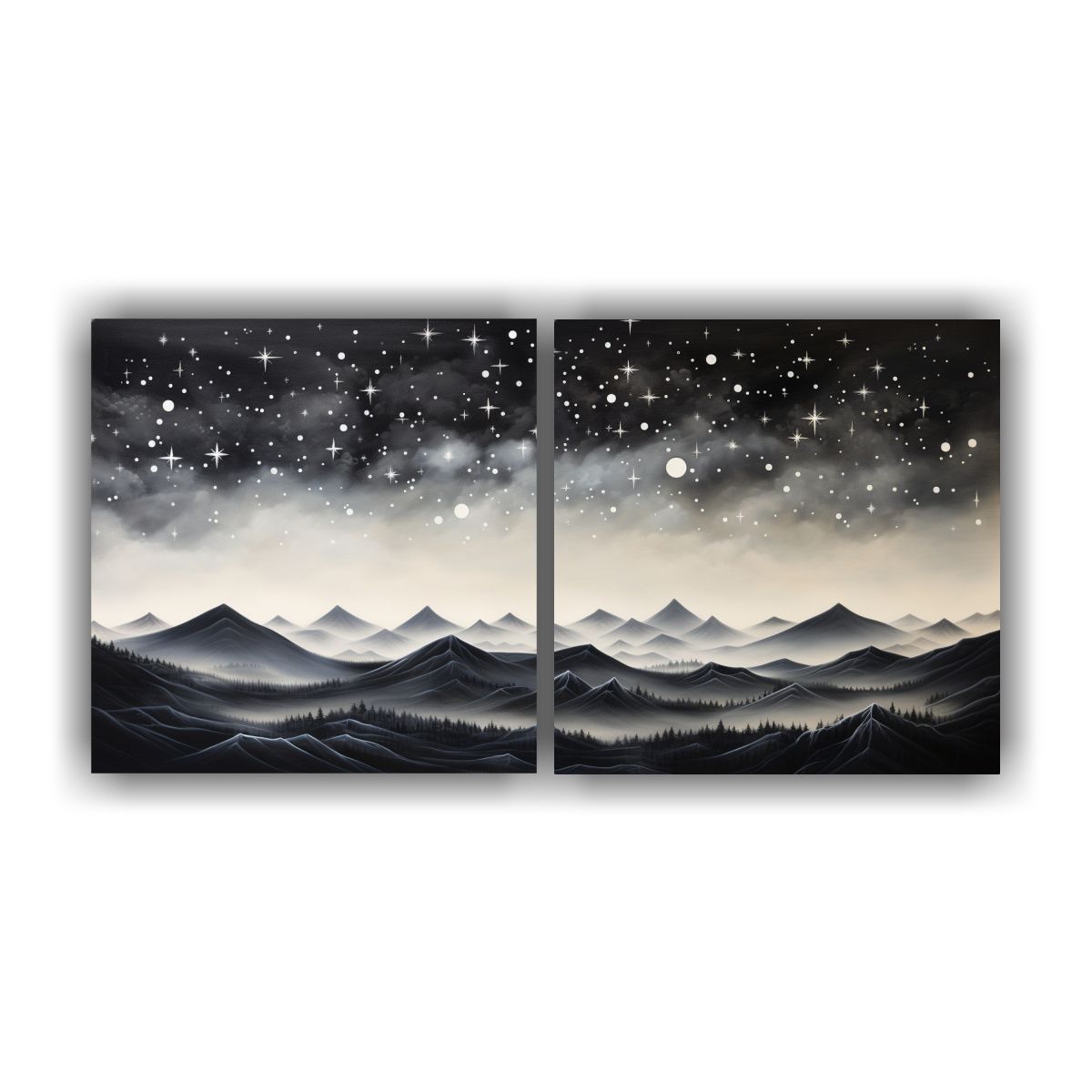 GENERICO - Cuadro Abstracto Rectangular De Paisaje Montañoso Con Estil 160x80cm