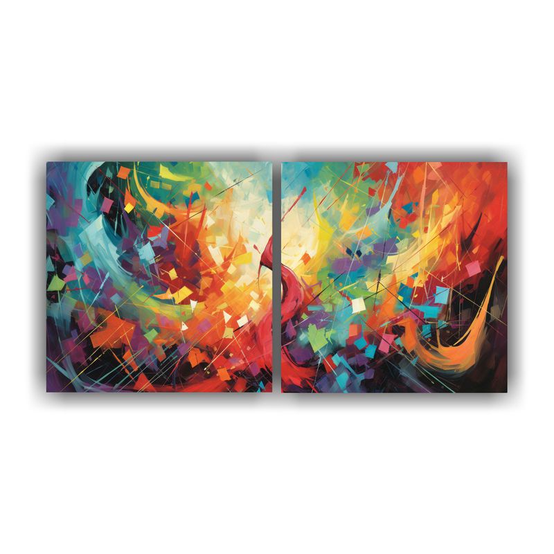 GENERICO - Set De 2 Telas En Bastidor Con Tema Refinado Pinturas Decora 160x80cm