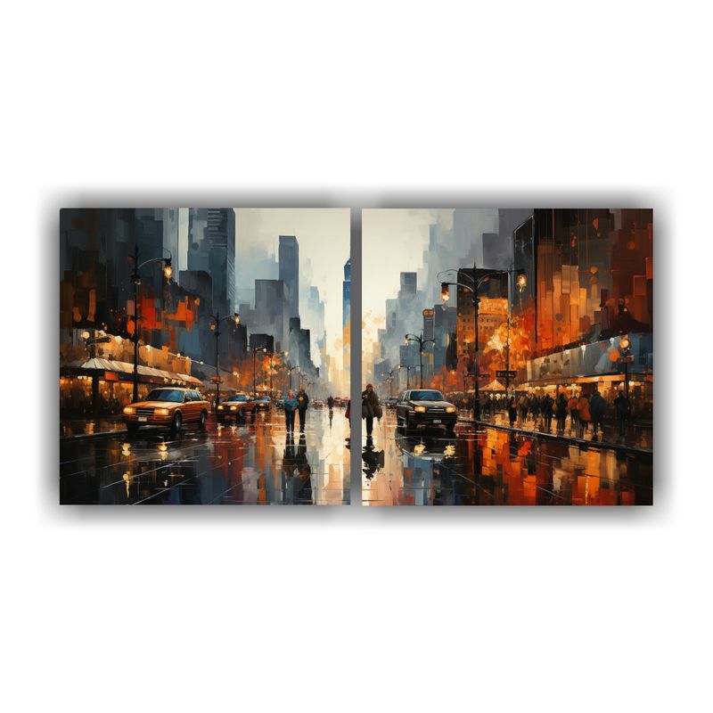 GENERICO - Paisaje Calle Manhattan Time Square En Formato Horizontal En 160x80cm