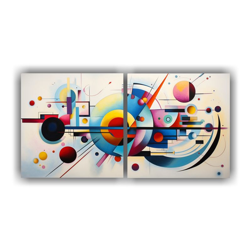 GENERICO - Pinturas Decorativas Estilo Kandinsky Dos Cuadros Tela Subli 160x80cm