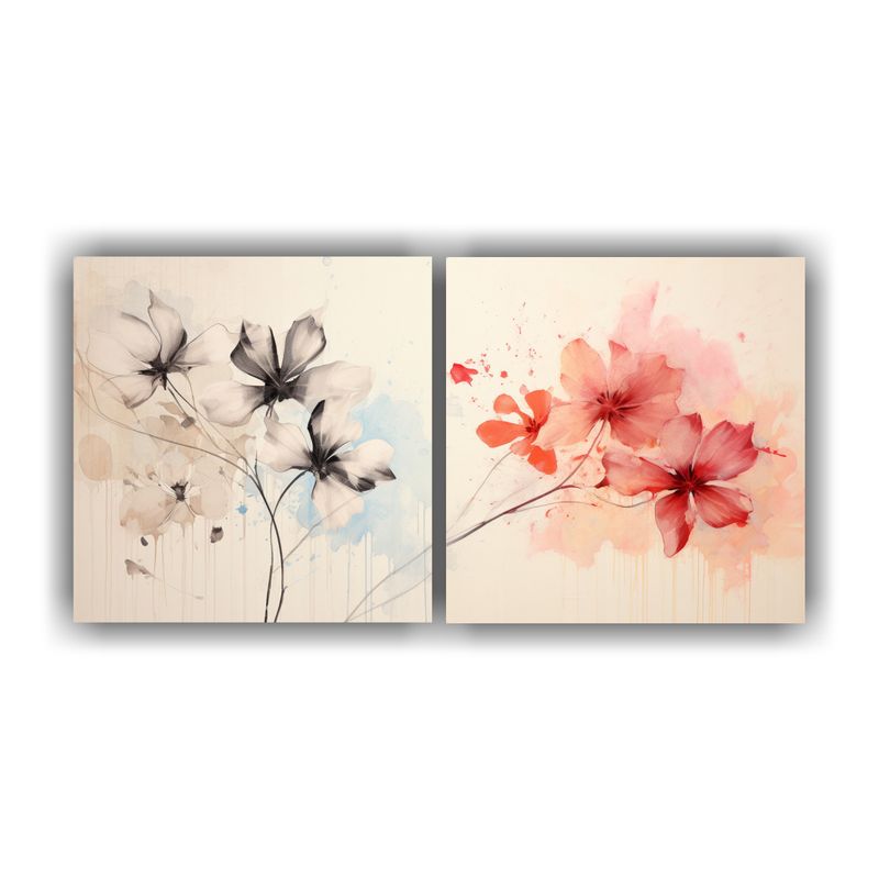 GENERICO - Cuadros Abstractos Para Cocina: Flores Pop, Minimalista Y Te 160x80cm