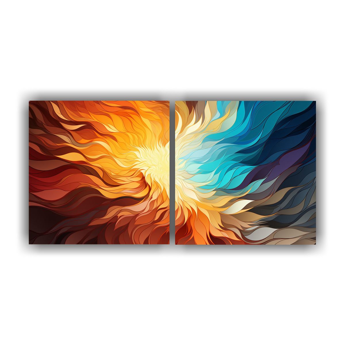 GENERICO - Set De 2 Cuadros Estilo Galería Vitalidad, Patrones De Colo 160x80cm