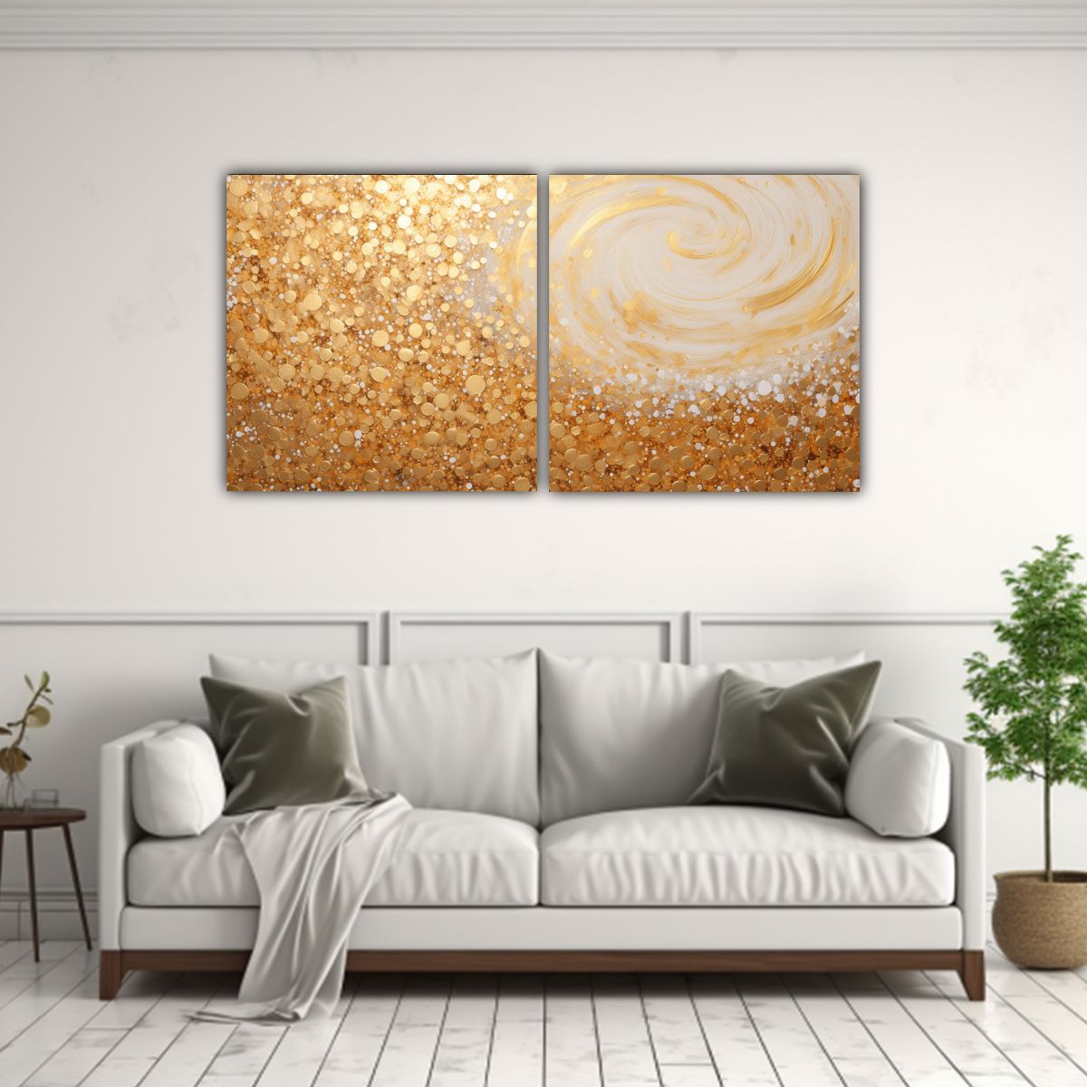 GENERICO - Díptico Moderno Puntos Luminosos Alta Resolución Decorativ 160x80cm