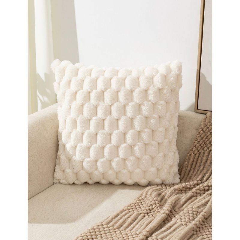 GENERICO - Pack 2 fundas de Cojin Copo de Nieve 45x45 Color Blanco