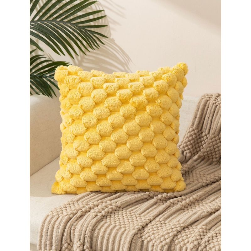 GENERICO - Pack 2 fundas de Cojin Copo de Nieve 45x45 Color Amarillo