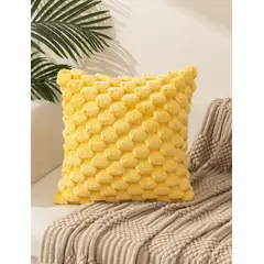 GENERICO - Pack 2 fundas de Cojin Copo de Nieve 45x45 Color Amarillo