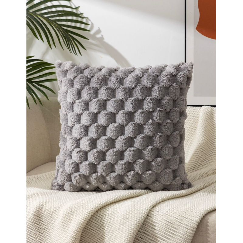 GENERICO - Pack 2 fundas de Cojin Copo de Nieve 45x45 Color Gris