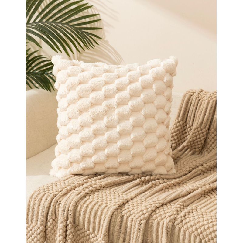 GENERICO - Pack 2 fundas de Cojin Copo de Nieve 45x45 Color Crema