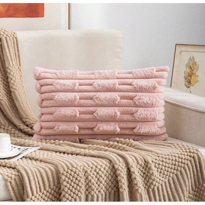 GENERICO - Pack 2 fundas de Cojin Bambu de 30x50 Color Rosa
