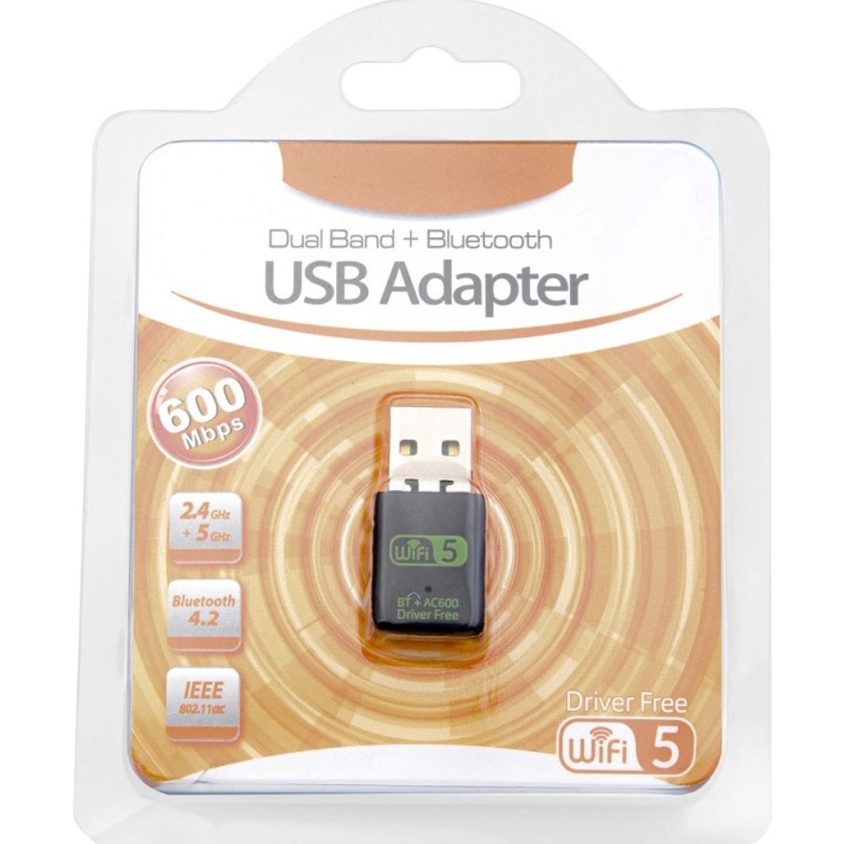 ATURE - Antena Wifi 2.4g + 5g 600mbps Usb Adaptador Bluetooth 5.0