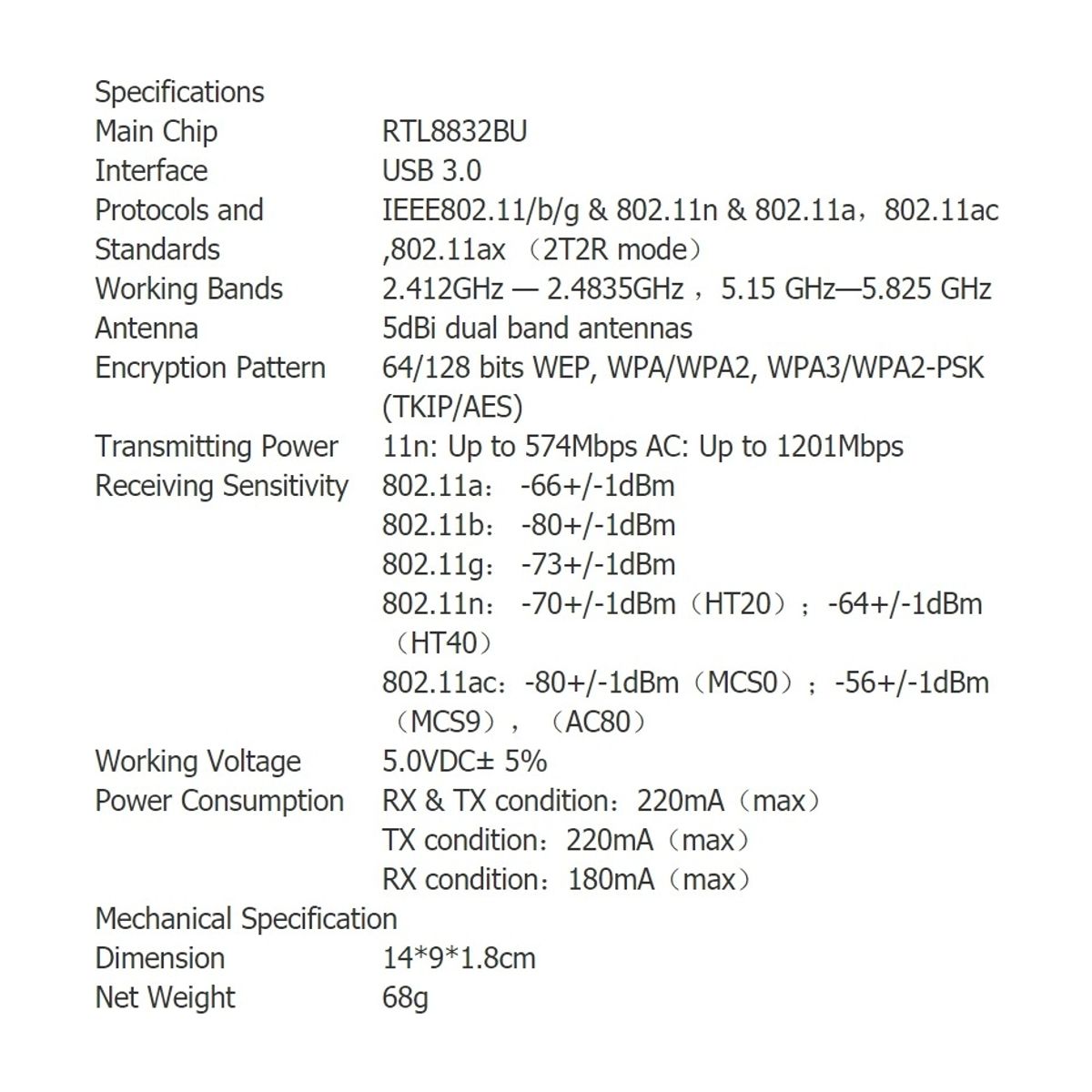ATURE - Adaptador Antena Wifi6 Ax 1800 mbps 2.4ghz 5ghz Usb3.0 Pc