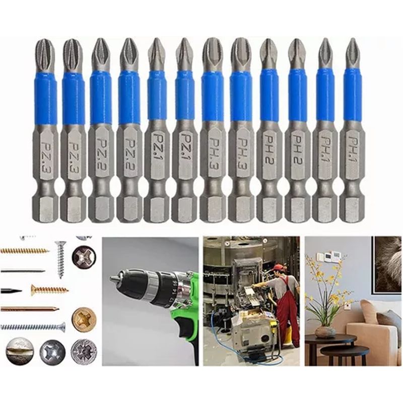 EDWINAYY - Set 12 Puntas Destornillador Phillips S2 Magnetico 50mm