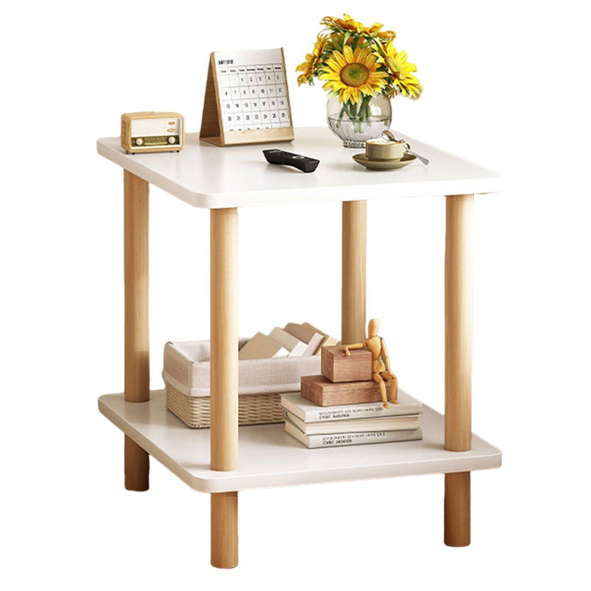 EDWINAYY - Velador 2 Niveles Cajonera Velador Organizador