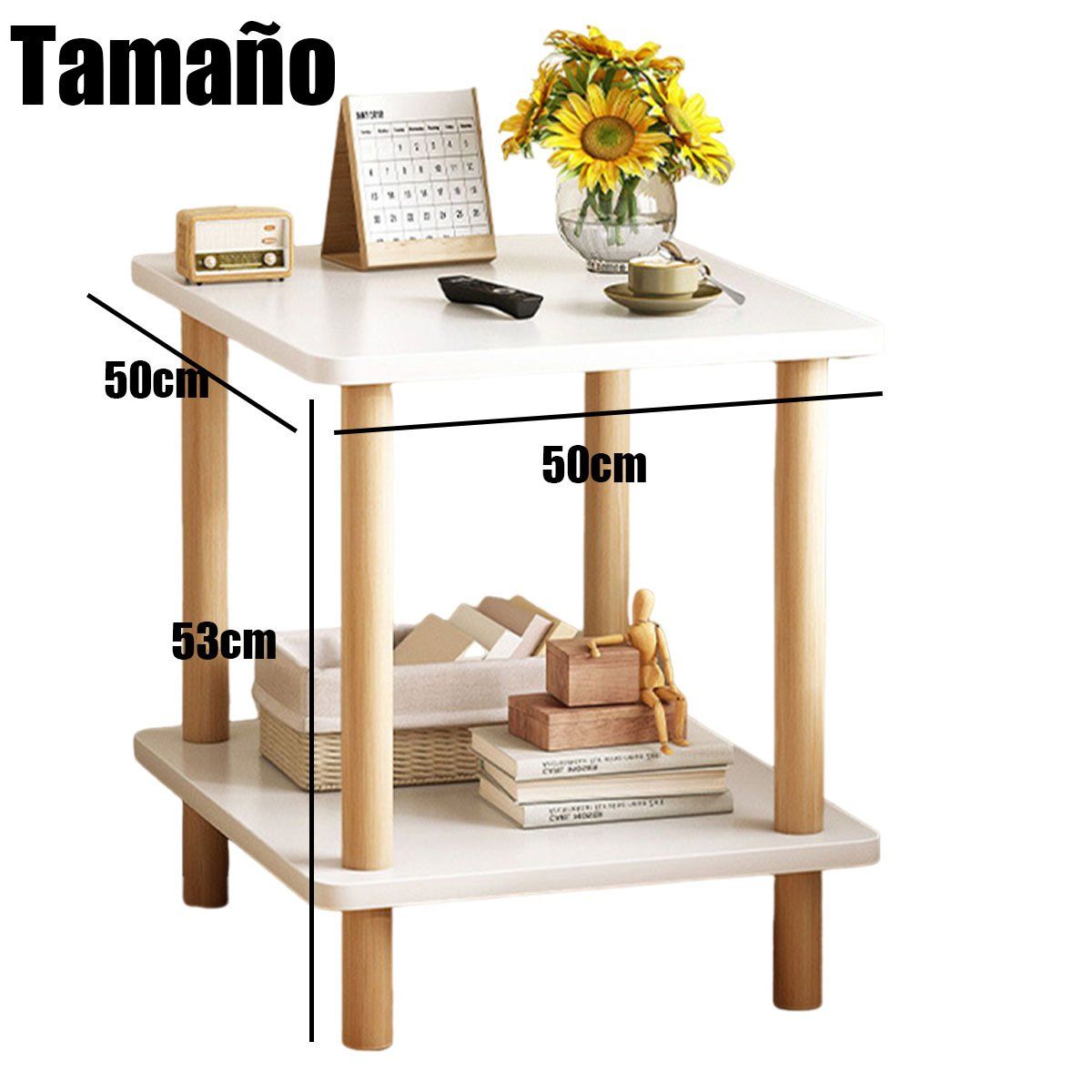 EDWINAYY - Velador 2 Niveles Cajonera Velador Organizador