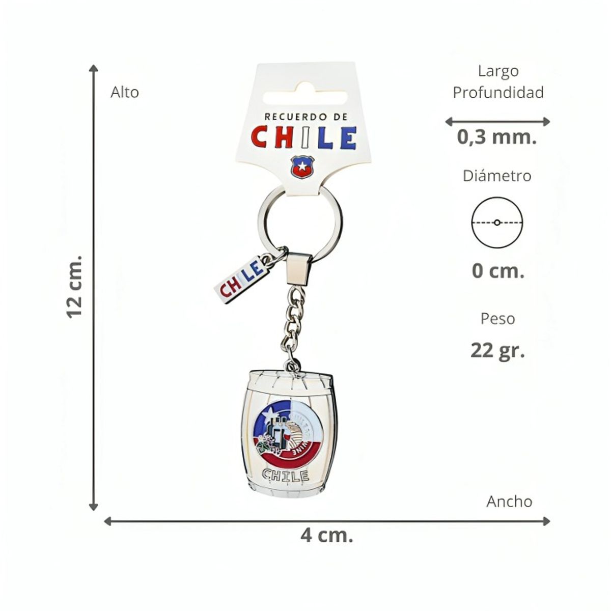 OEM - Pack 4 Llavero Metálico Color Huasos