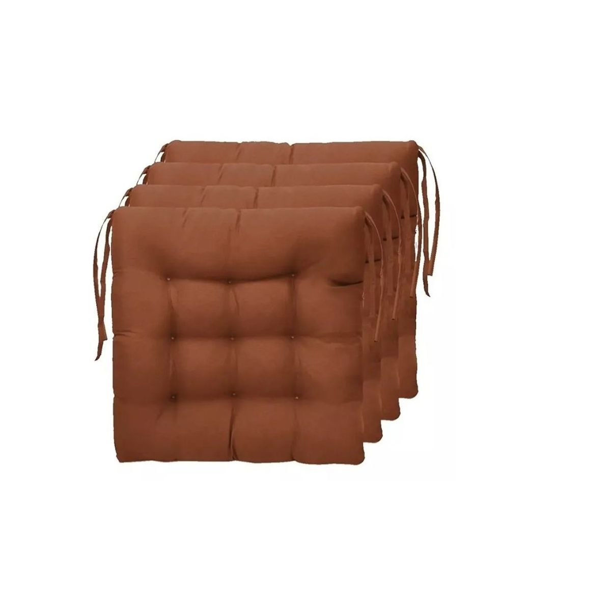 GENERICO - Pack 6 Cojines De Silla Cuadrado Liso Colores Marron