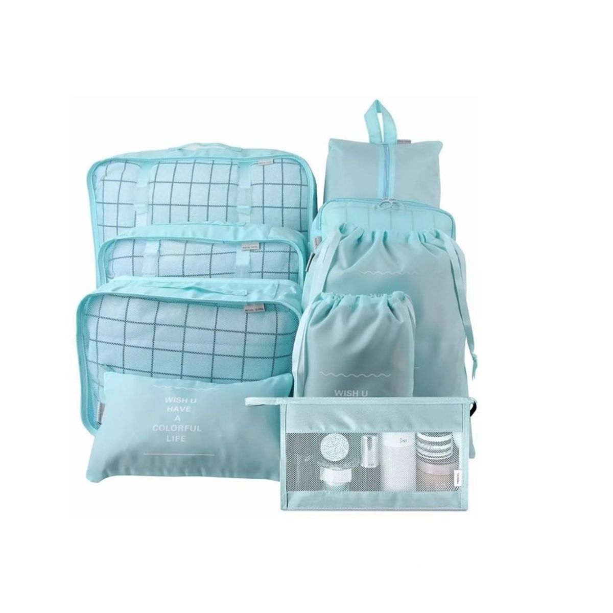 GENERICO - Set 9 Bolso Organizadoras De Maletas Para Viaje Impermeable Colores