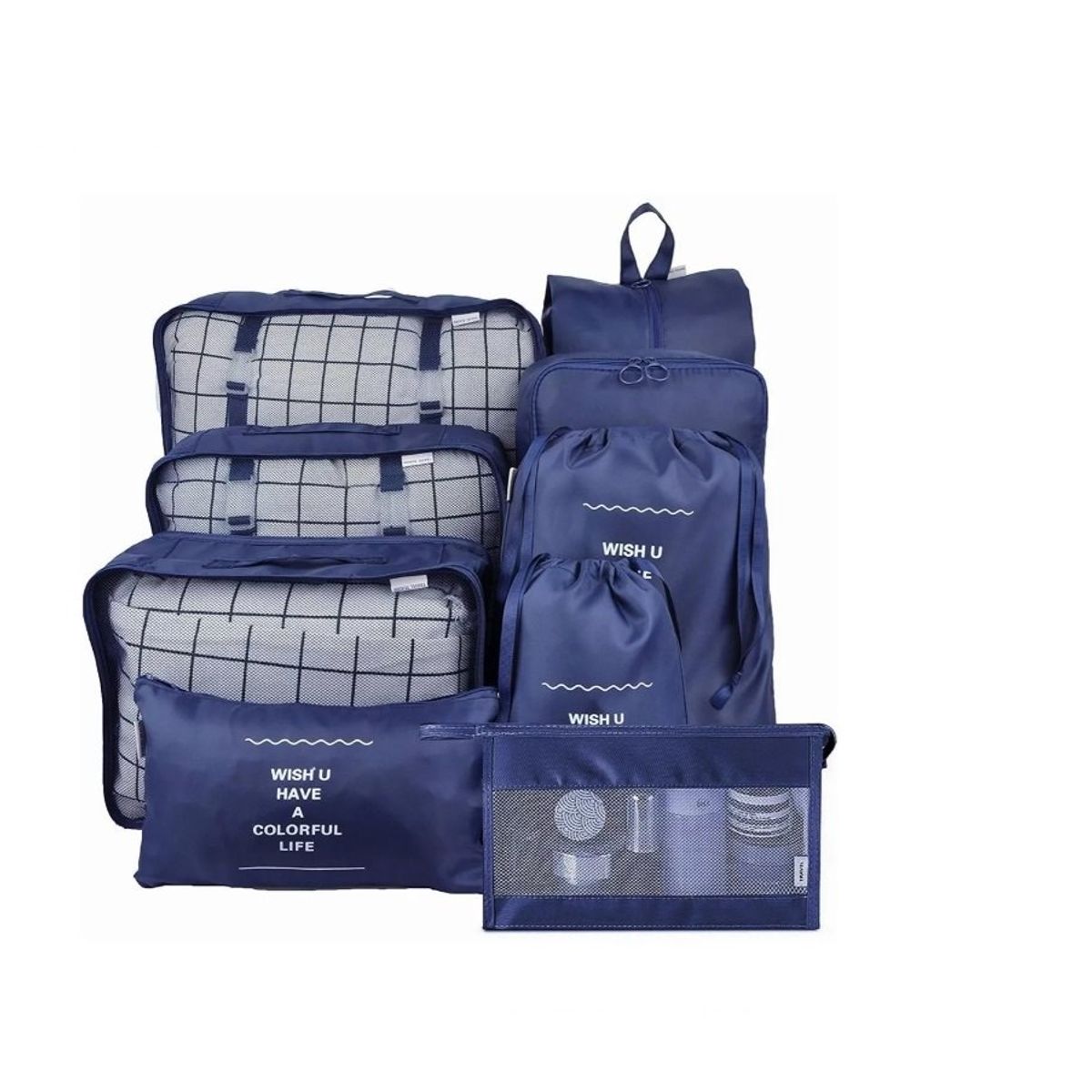 GENERICO - Set 9 Bolso Organizadoras De Maletas Para Viaje Impermeable Colores