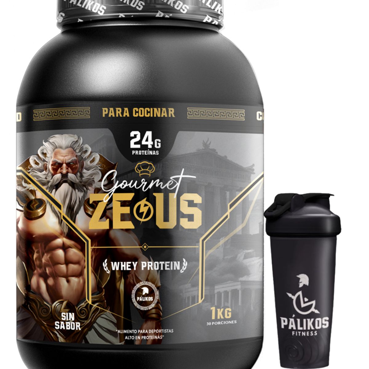 PALIKOS FITNESS - Proteína para cocinar 100% whey protein Sin sabor + Shaker Palikos