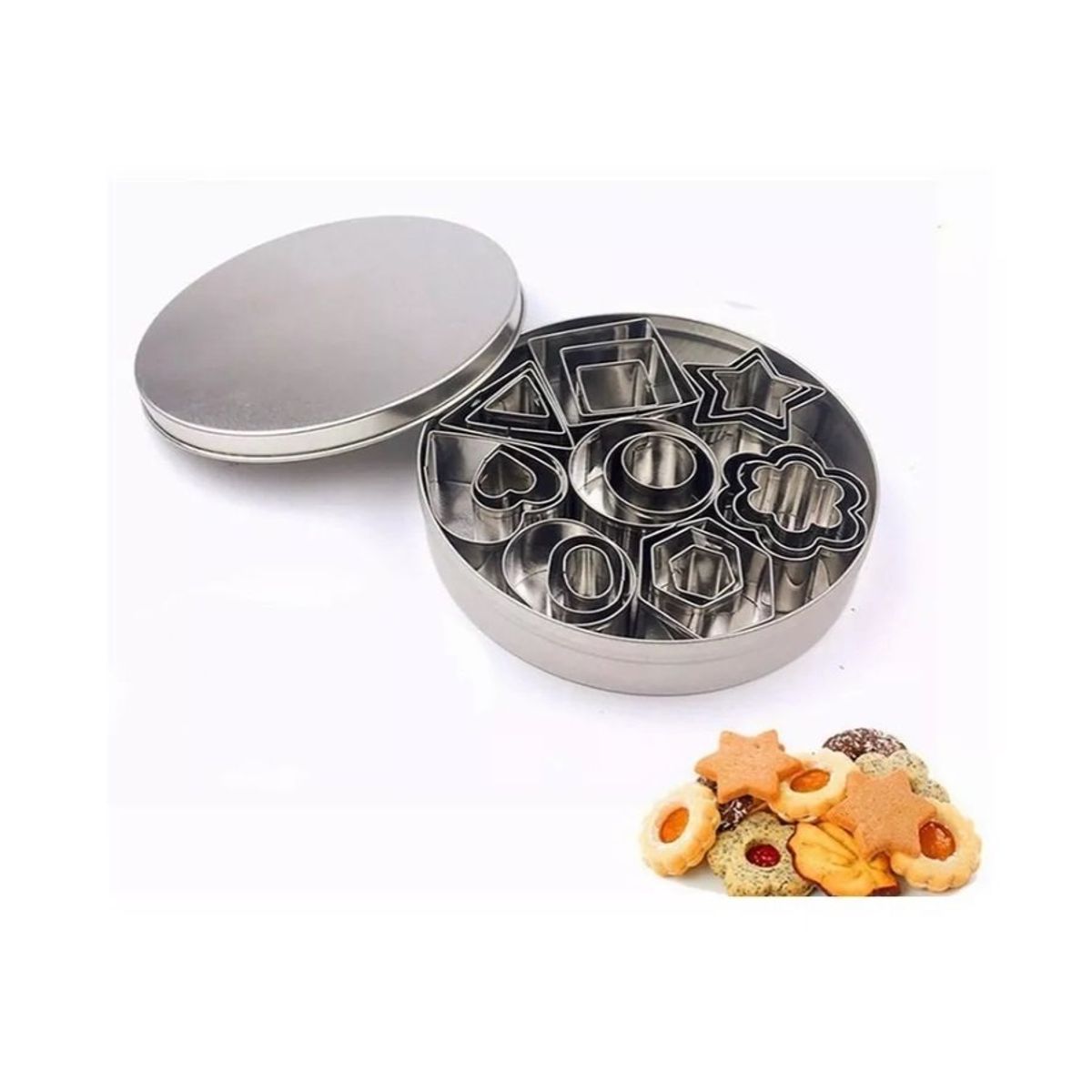 GENERICO - Pack 24 Moldes De Galleta Cortador Galletas Moldes Galletas Gris