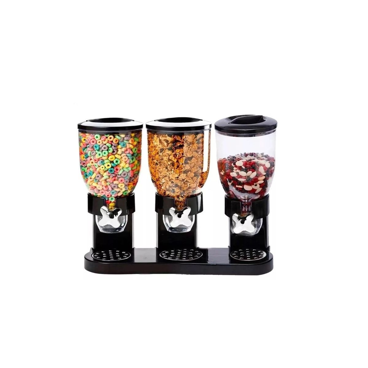 GENERICO - Dispensador Triple Cereal Granos Dulces Frutos Secos White