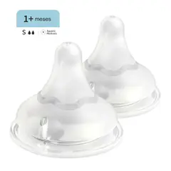 PIGEON - Tetina Boca Ancha SofTouch S 1 meses+, 2 Unidades