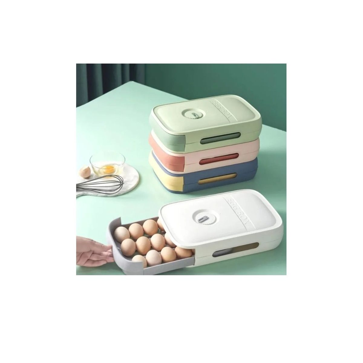 GENERICO - Organizador De Huevos Caja Para 18-21 Unidad Huevera Colores