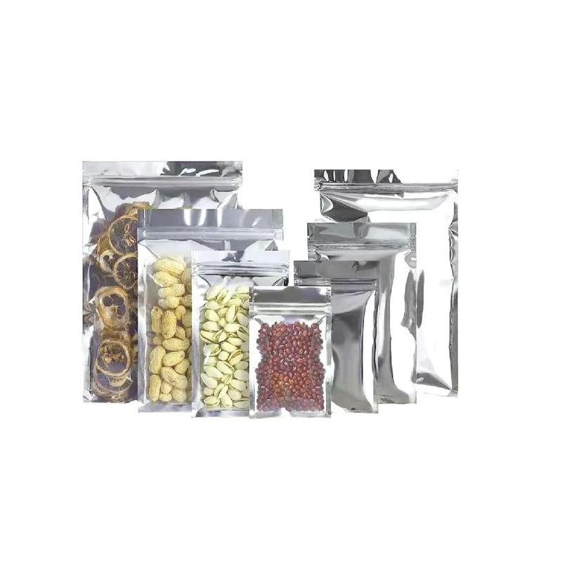 GENERICO - Bolsas Doypack 10x15x4 Aluminio Y Transparente Gris