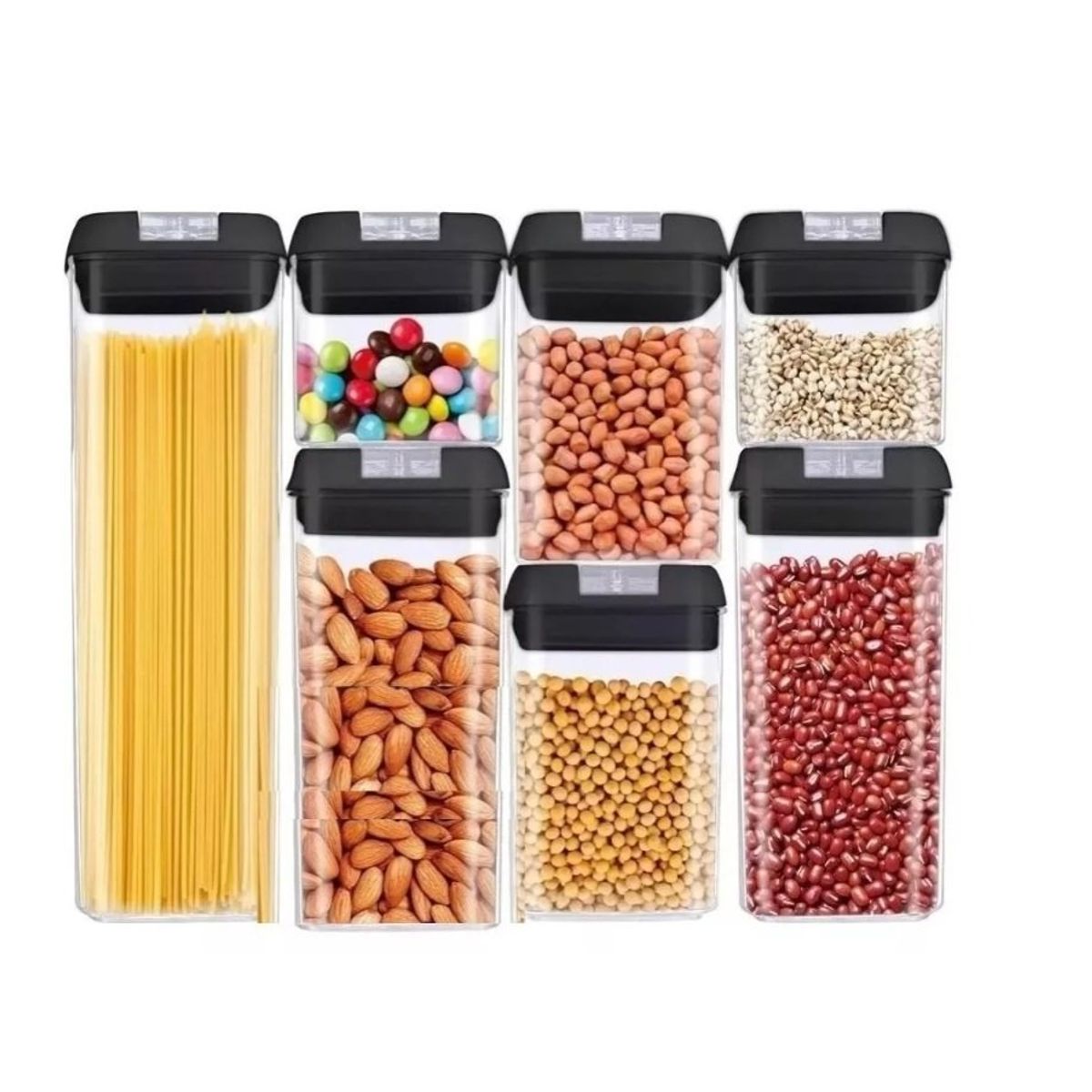 GENERICO - Set 7 Contenedores Herméticos De Almacenamiento Plástico White