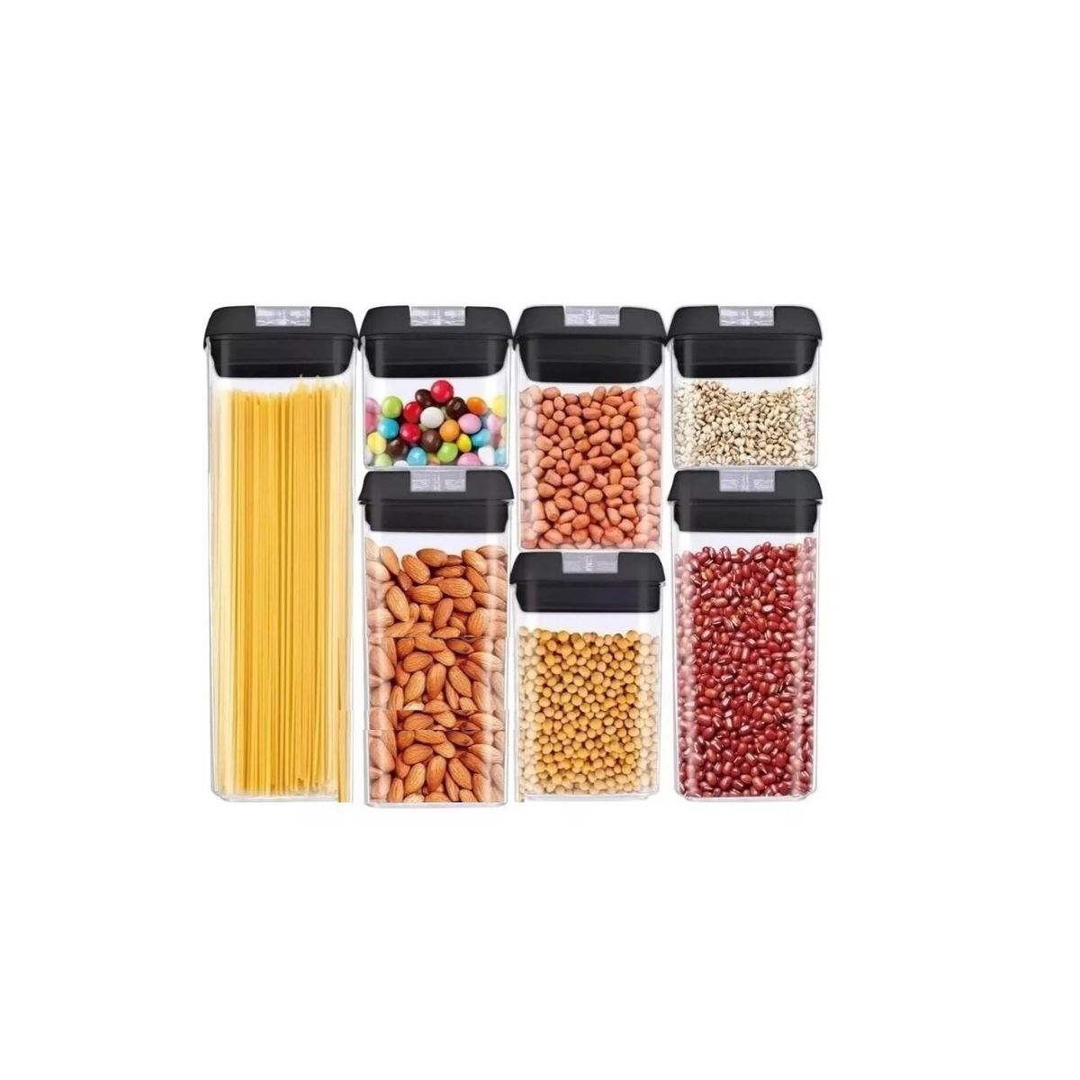 GENERICO - Set 7 Contenedores Herméticos De Almacenamiento Plástico White