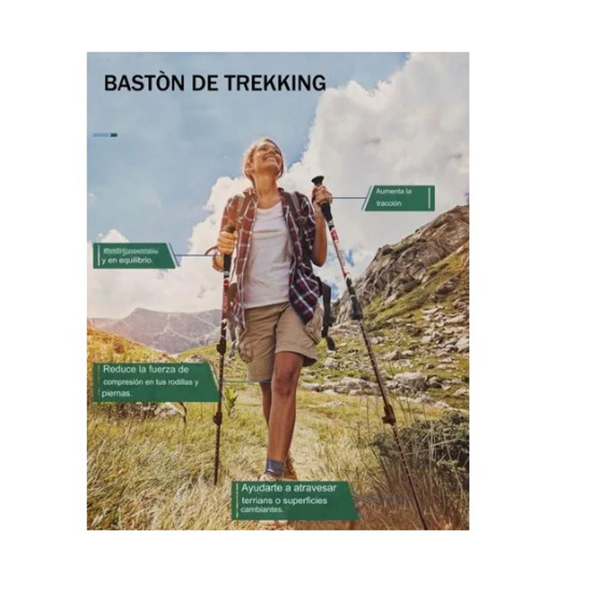 ESHOPANGIE - Pack 2 Bastones Trekking Senderismo Plegable Aluminio 7075