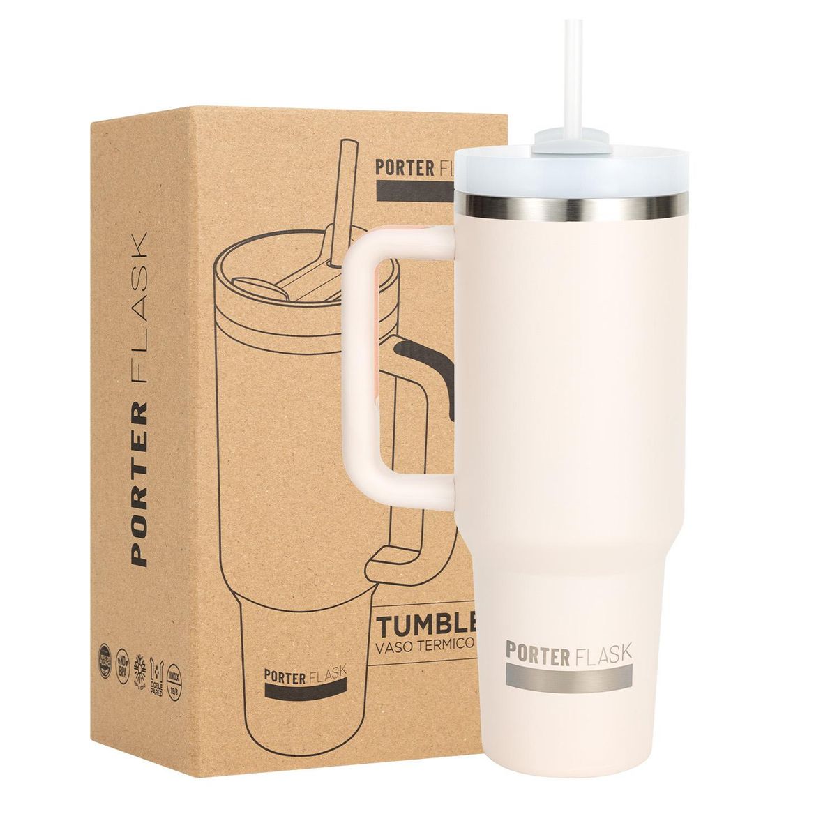 ONE2GO - Vaso Termico Mug 1,2L Inox Frio Calor - Rosa claro