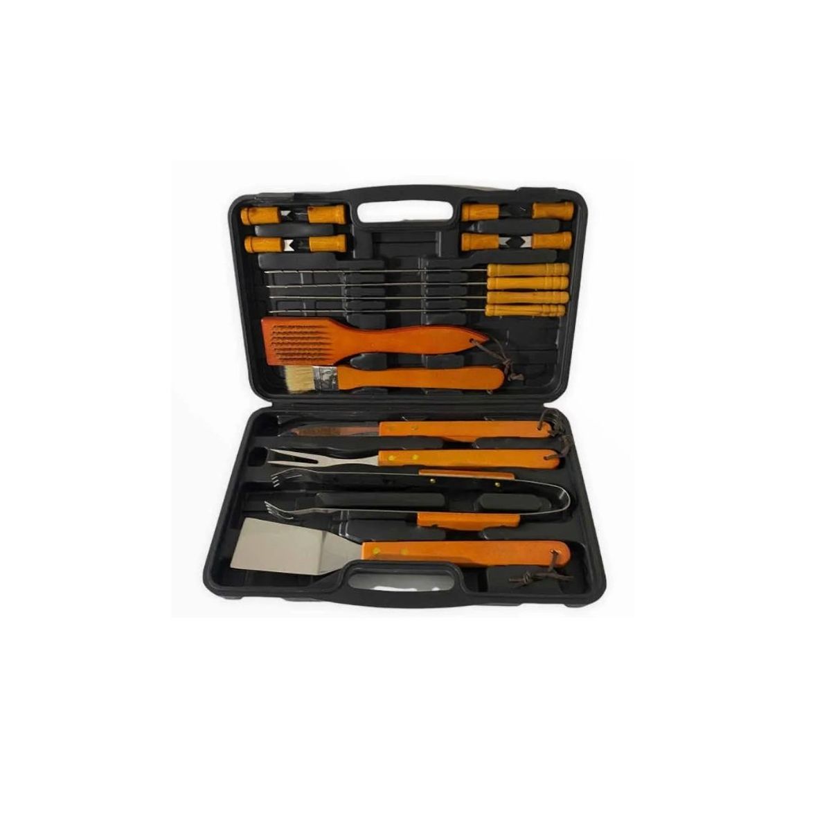 GENERICO - Set Parrillero Asado 17 Pcs Kit Accesorios Parrilla Barbacoa Acero