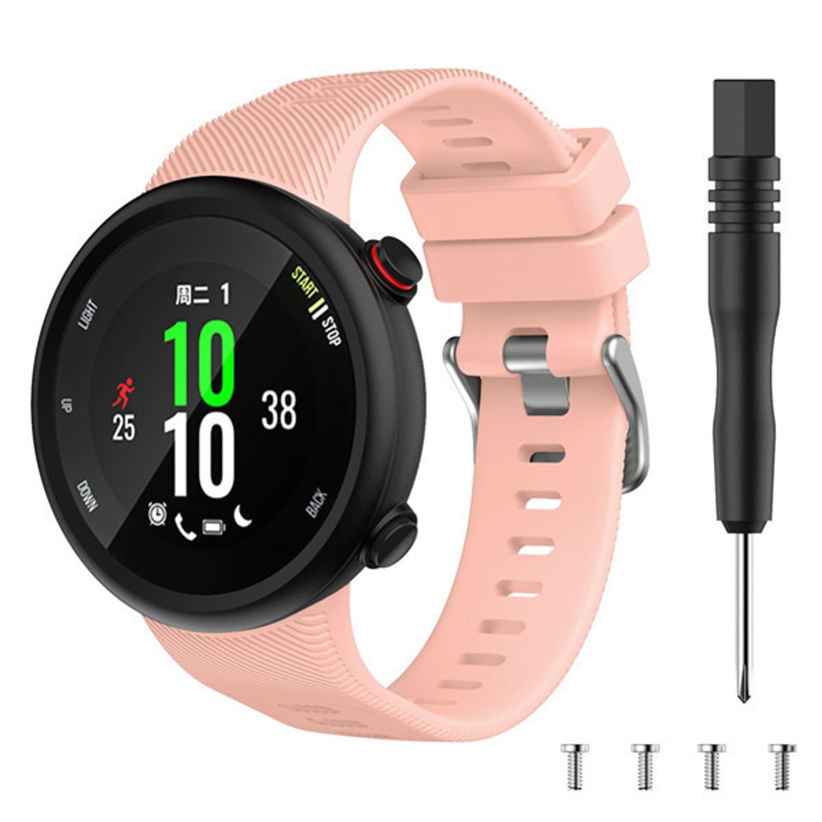 GENERICO - Correa Silicona Para Garmin Forerunner 45 45s- Rosa