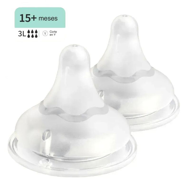 PIGEON - Tetina Boca Ancha SofTouch PIGEON LLL 15 meses+, 2 Unidades