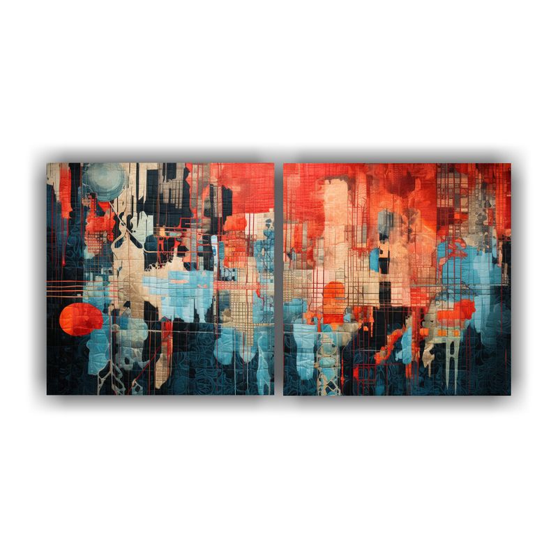 GENERICO - Pinturas Decorativas De Composiciones Acuarela Con Simetría 160x80cm