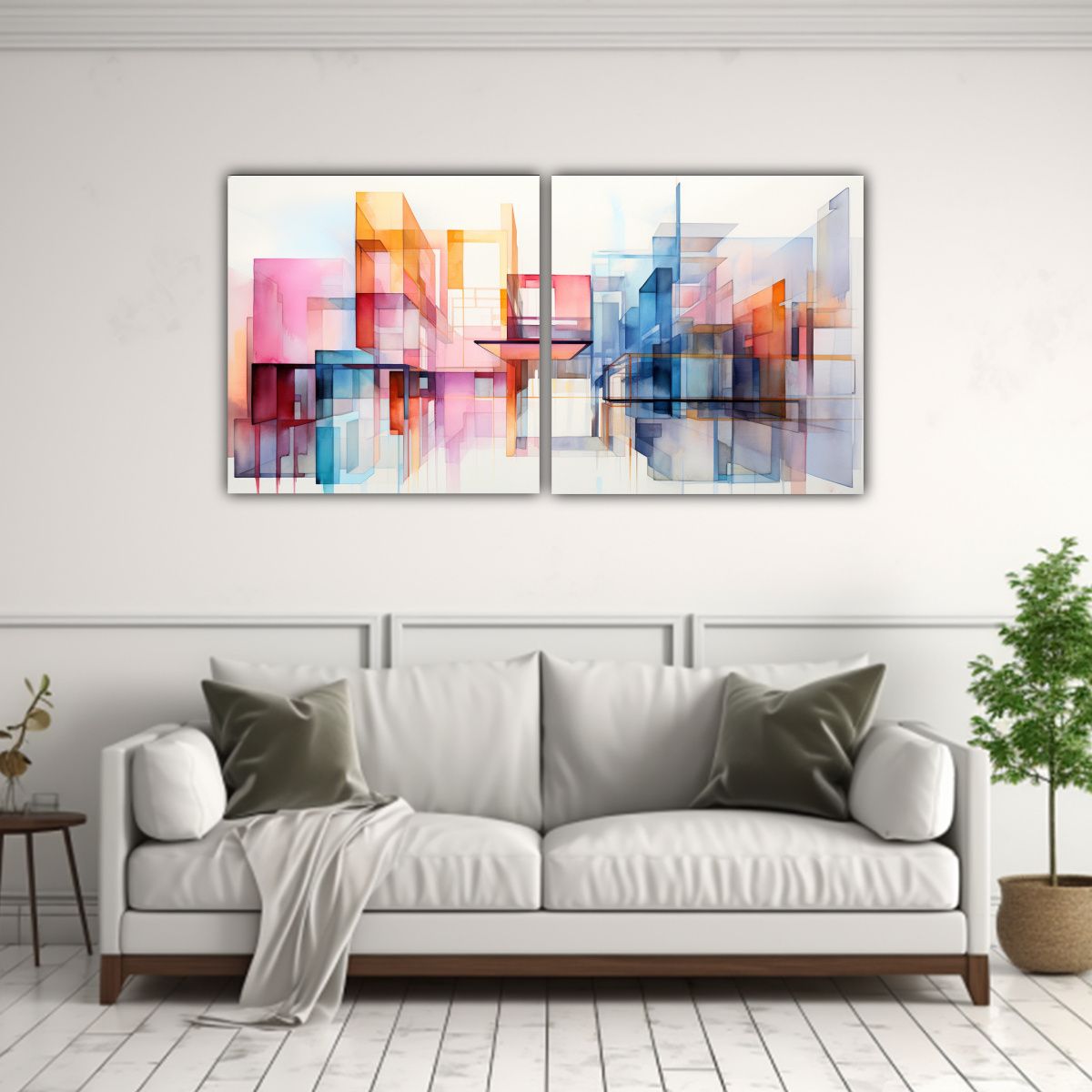 GENERICO - Cuadros De Decoración De Reinterpretación Abstracta De For 160x80cm