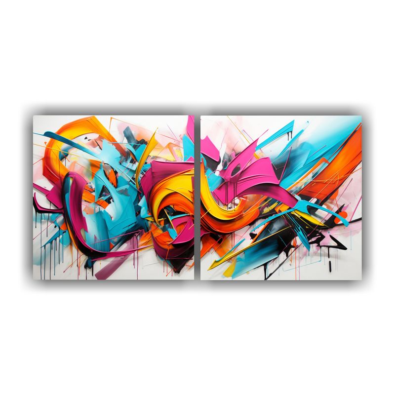 GENERICO - Pintura Abstracta Fusión Graffiti Calles Y Abstracto Elegan 160x80cm