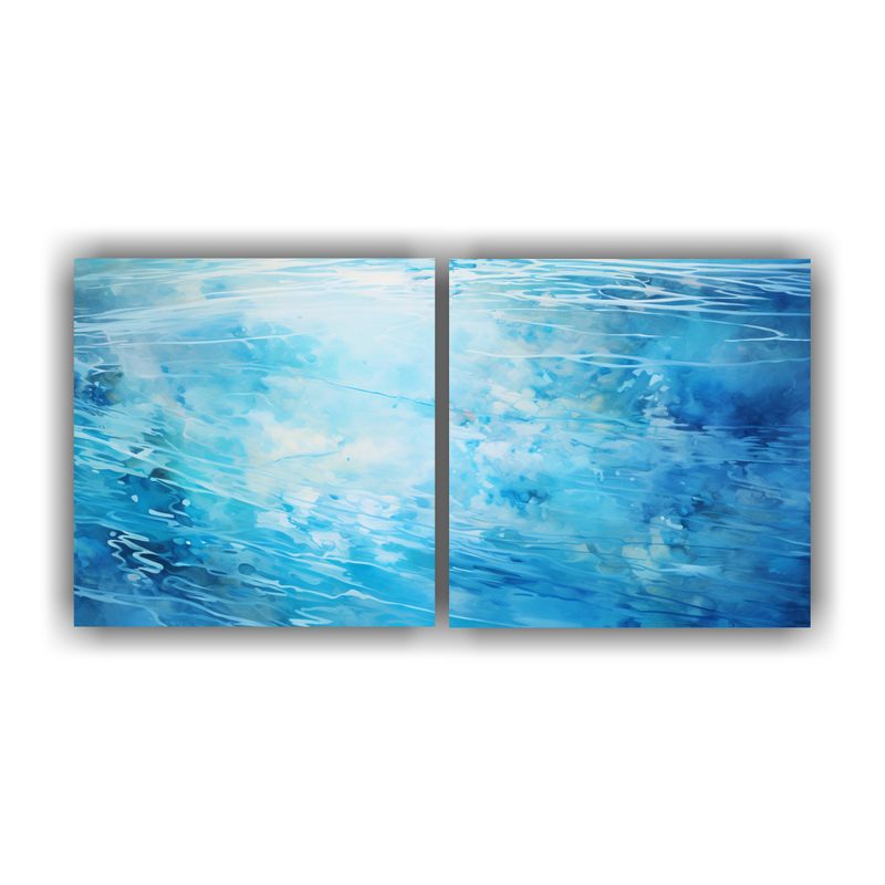 GENERICO - Composiciones Abstractas Fusión Impresionismo Y Azul Acuát 160x80cm