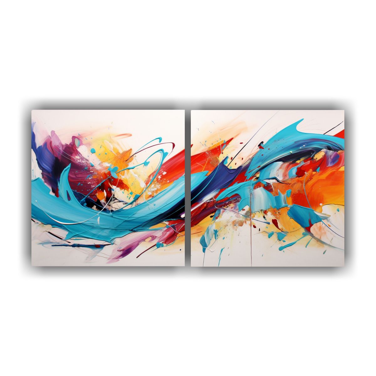 GENERICO - Pinturas De Decoración Lienzos Abstractos Resplandor Fusió 160x80cm