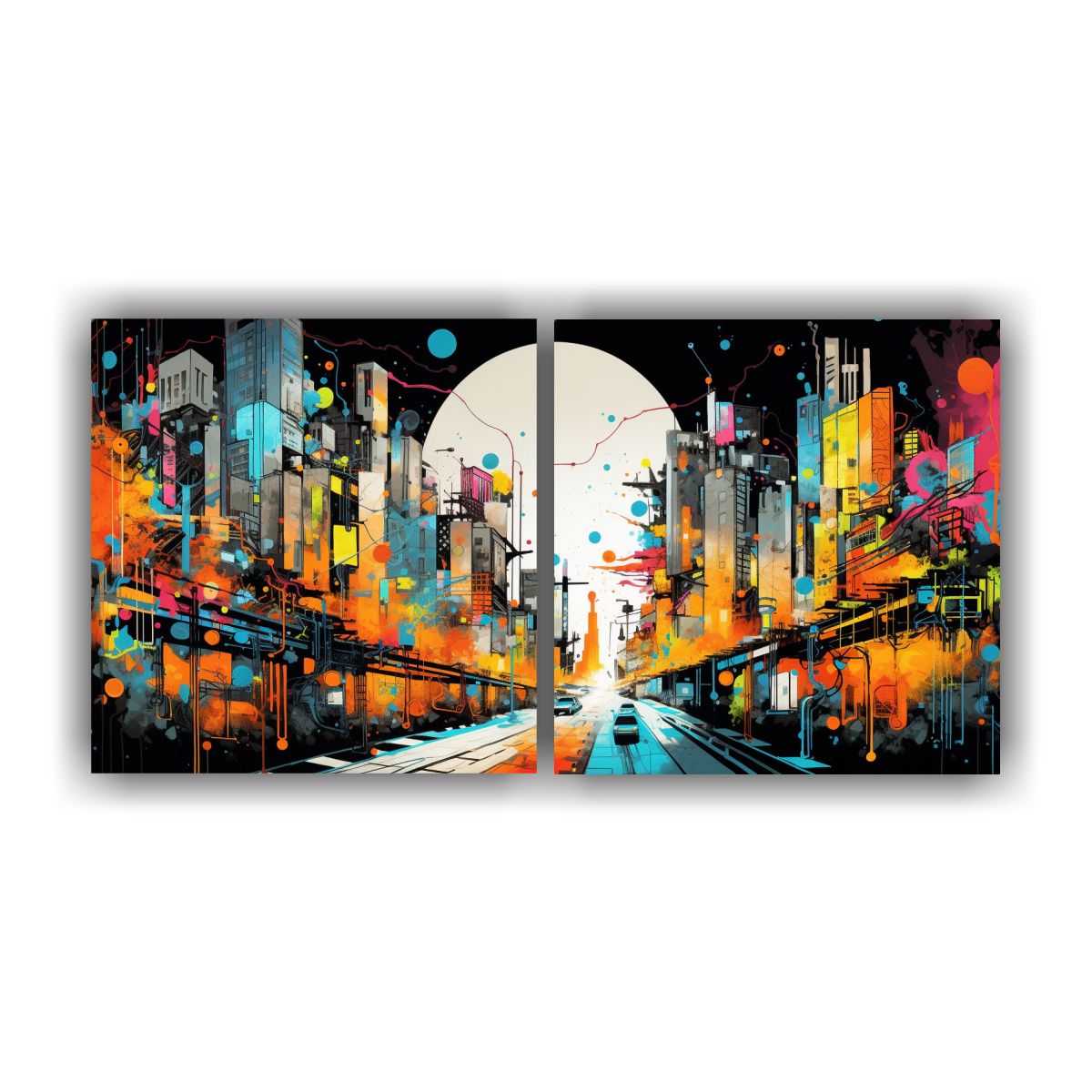 GENERICO - Set De 2 Pinturas Decorativas Abstractas De La Energía De U 160x80cm