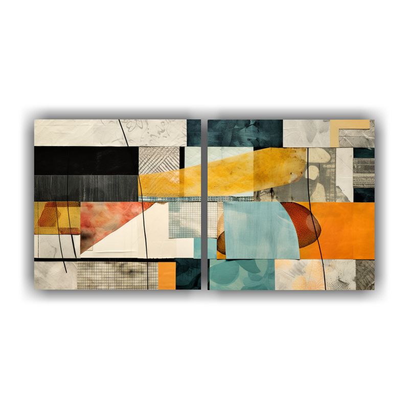 GENERICO - Cuadros Abstractos Conceptuales Clásicos: Texturas Y Colore 160x80cm