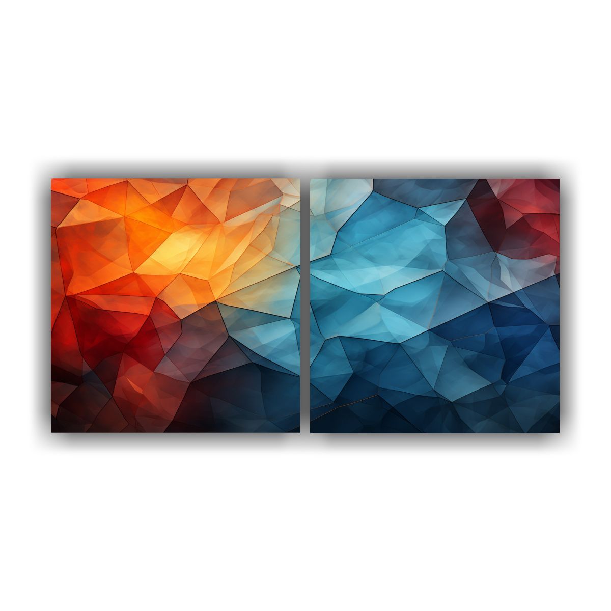 GENERICO - Dos Cuadros De Tela Composición Duradero Fondos Abstractos 160x80cm