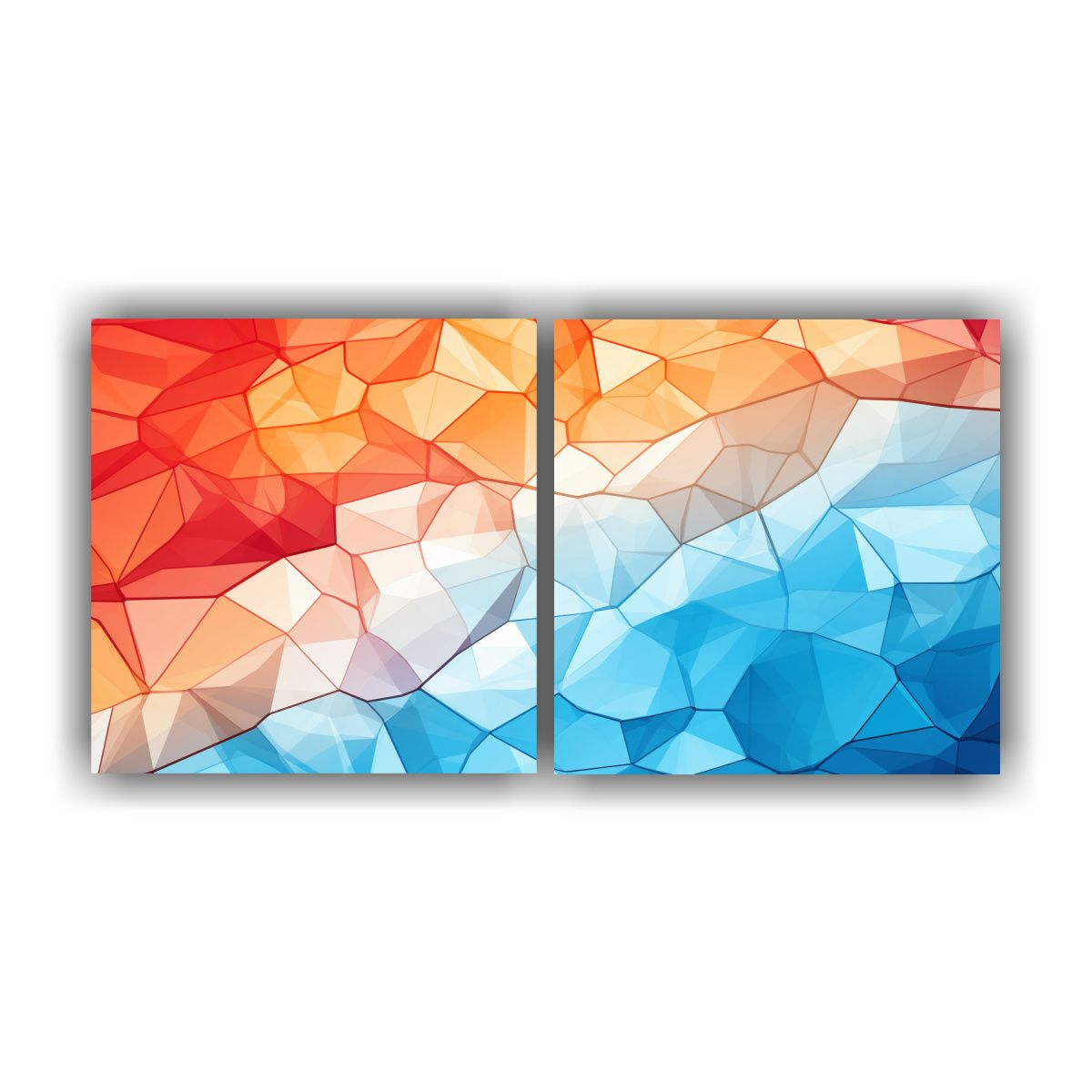 GENERICO - Set 2 Lienzos Abstractos Con Paleta De Colores Tríada Tema  160x80cm
