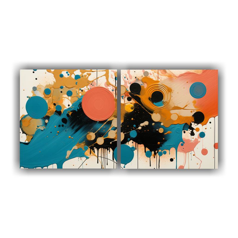 GENERICO - Cuadro Acuarela Abstracto Calidez, Decoración Artística 160x80cm