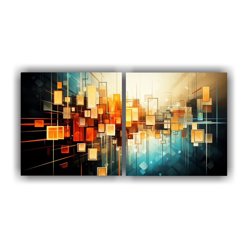 GENERICO - Cuadros Inspiradores Perspectiva Abstracta Con Formas Geomé 160x80cm