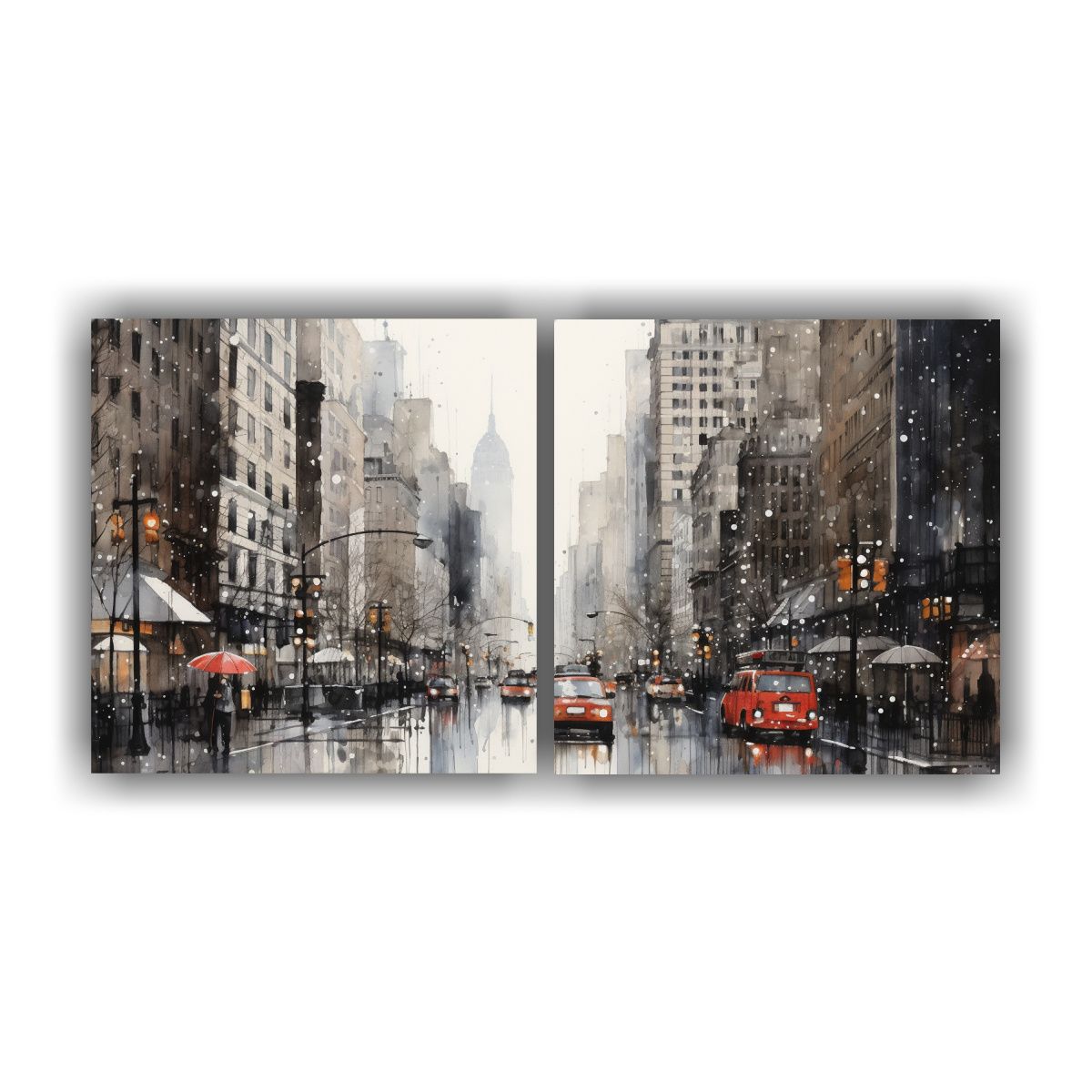 GENERICO - Cuadro De Pared De Alta Calidad De Acuarela De Escena De Ciu 160x80cm