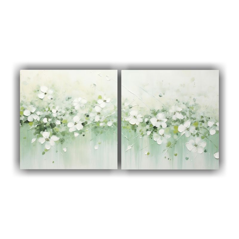 GENERICO - Pintura Acrílica Moderna En Lienzo Blanco Splatter 160x80cm